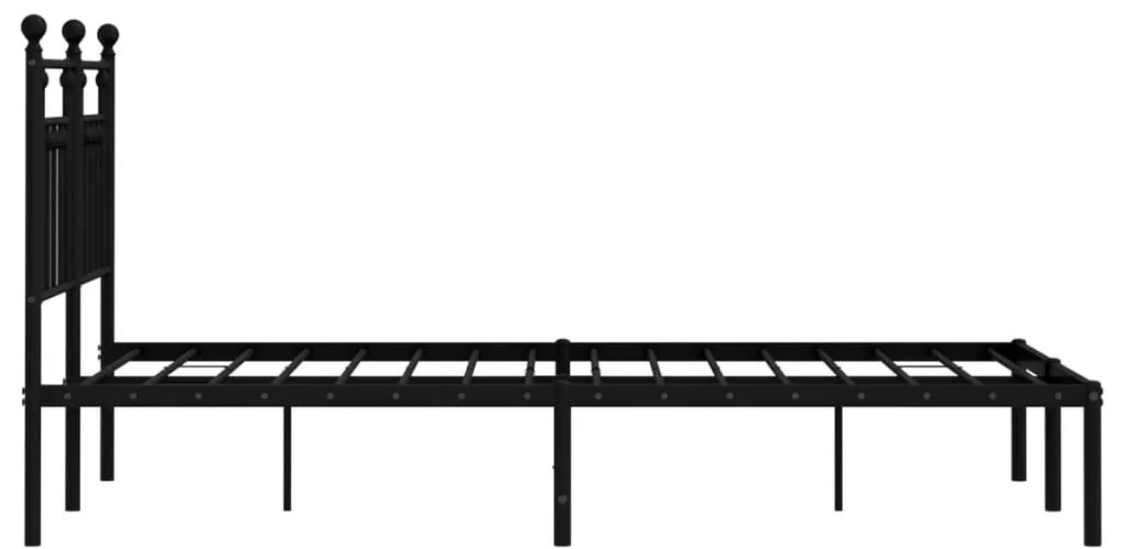 Estrutura de cama com cabeceira 120x200 cm metal preto
