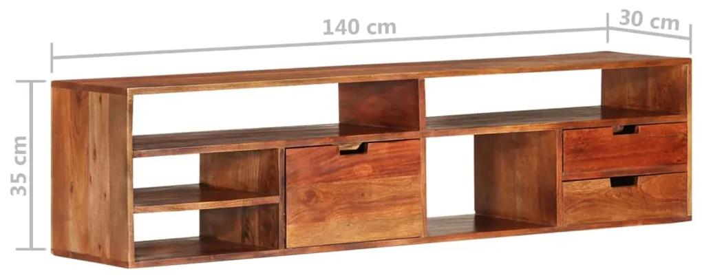 Móvel de TV 140x30x35 cm madeira de acácia maciça