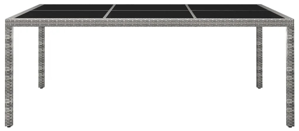 Mesa de jantar p/ exterior 200x150x74 cm vime PE cinzento
