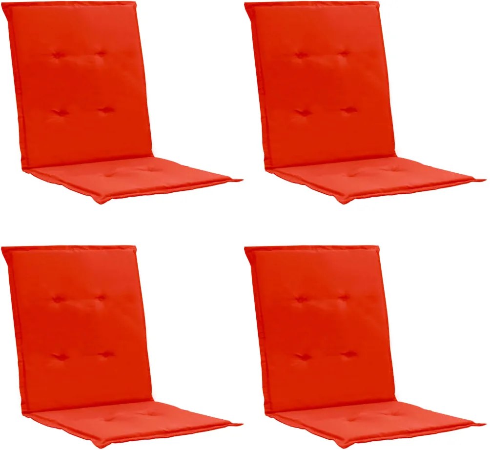 Almofadões para cadeiras de jardim 4 pcs 100x50x3 cm vermelho