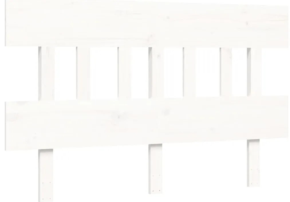 Cama sem colchão 140x190 cm madeira de pinho maciça branco