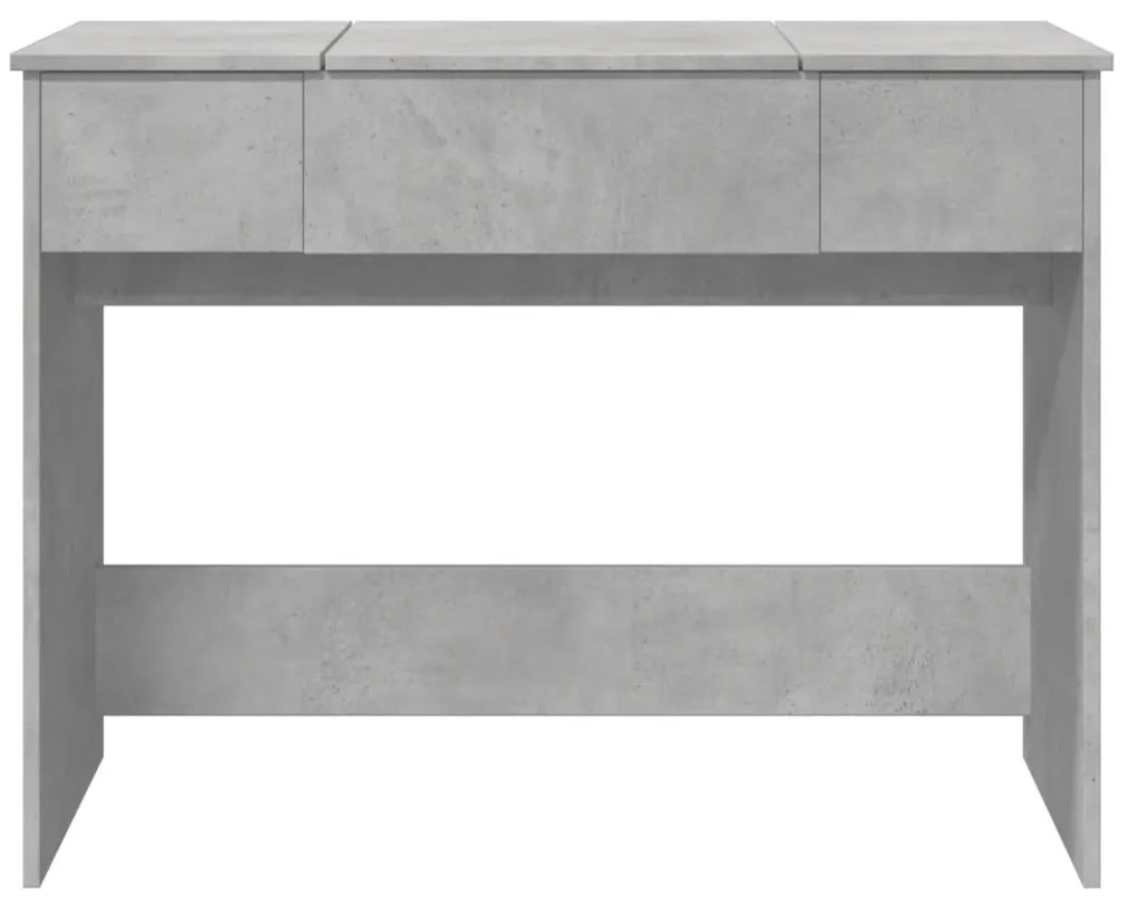 Toucador com espelho 100x45x76 cm cinzento cimento