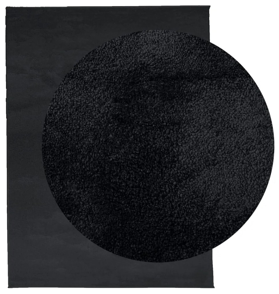 Tapete de pelo curto OVIEDO 240x340 cm preto