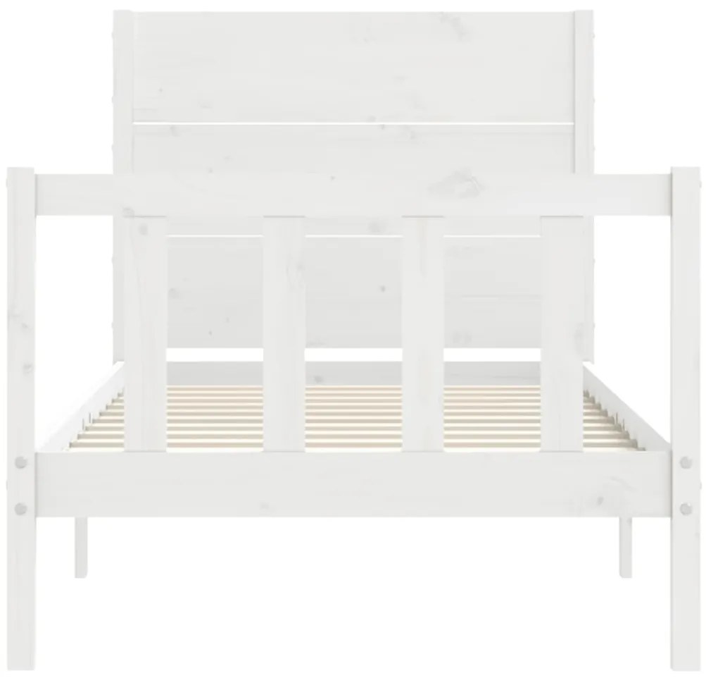 Cama sem colchão 100x200 cm madeira de pinho maciça branco