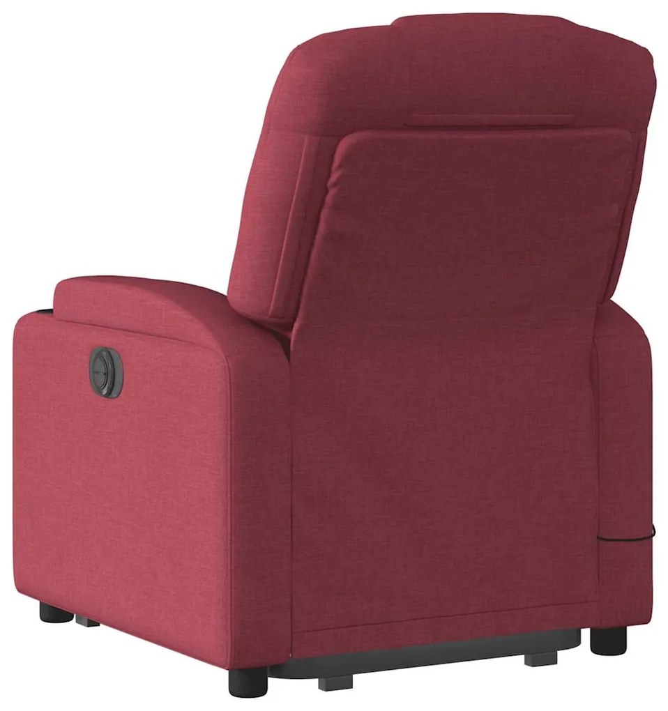 Poltrona elevatória de massagens elétrica tecido vermelho tinto