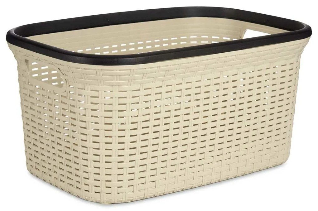 Cesto da Roupa Creme Plástico 36 L 36 x 25,5 x 52,5 cm (12 Unidades)