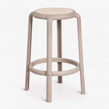 Banqueta Alta Em Polipropileno Omara Moka Brown & ↑75 Cm - Sklum