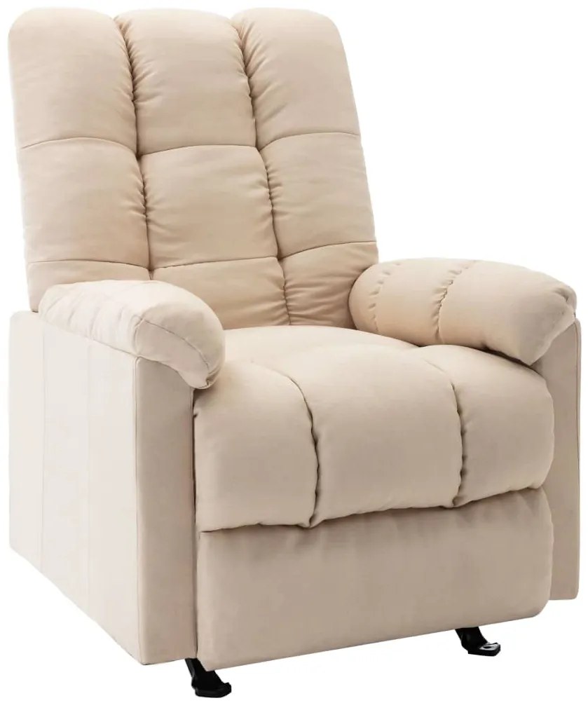vidaXL Poltrona reclinável tecido creme