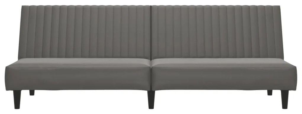 Sofá-cama de 2 lugares couro artificial cinzento