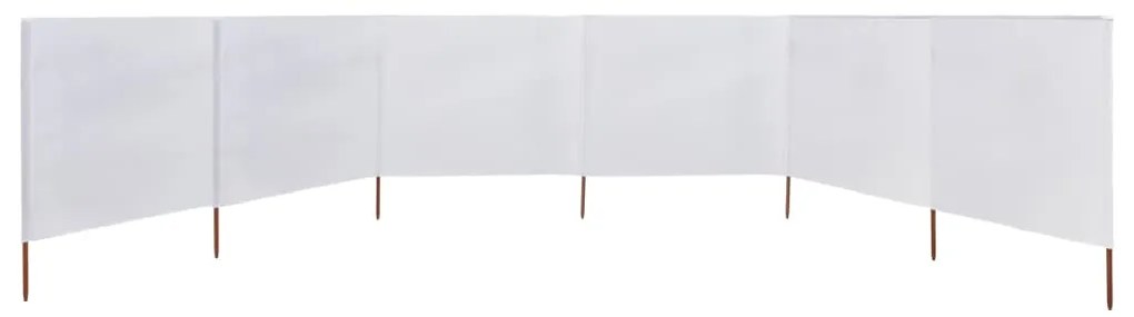 Para-vento com 6 painéis em tecido 800x160 cm cor areia branco