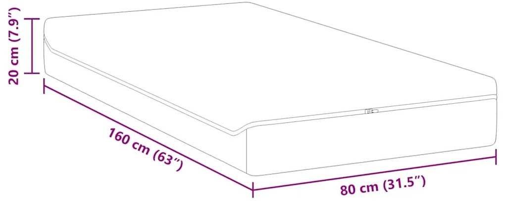 Colchões Branco, Cinza 80 x 160 cm