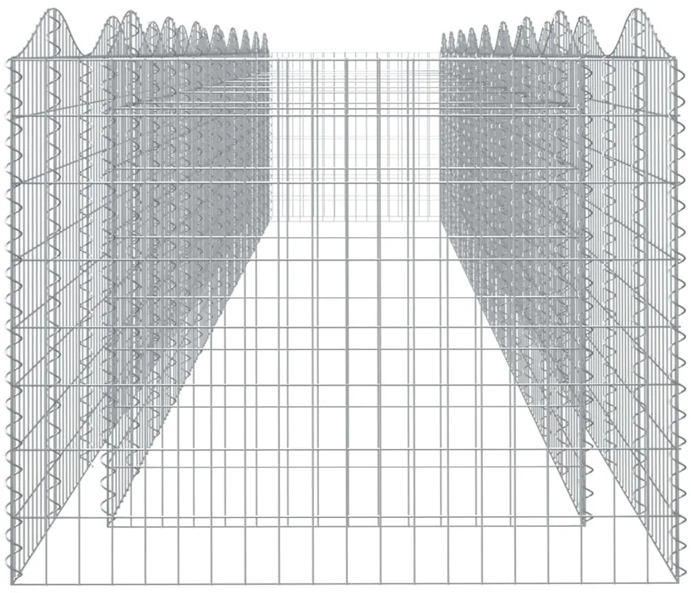 Canteiro elevado gabião arqueado 800x100x100 ferro galvanizado