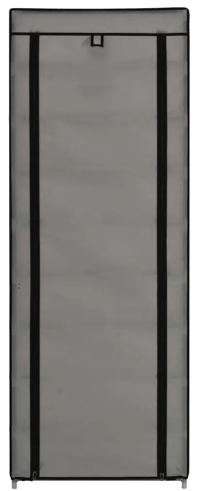 Sapateira com cobertura 57x29x162 cm tecido cinzento