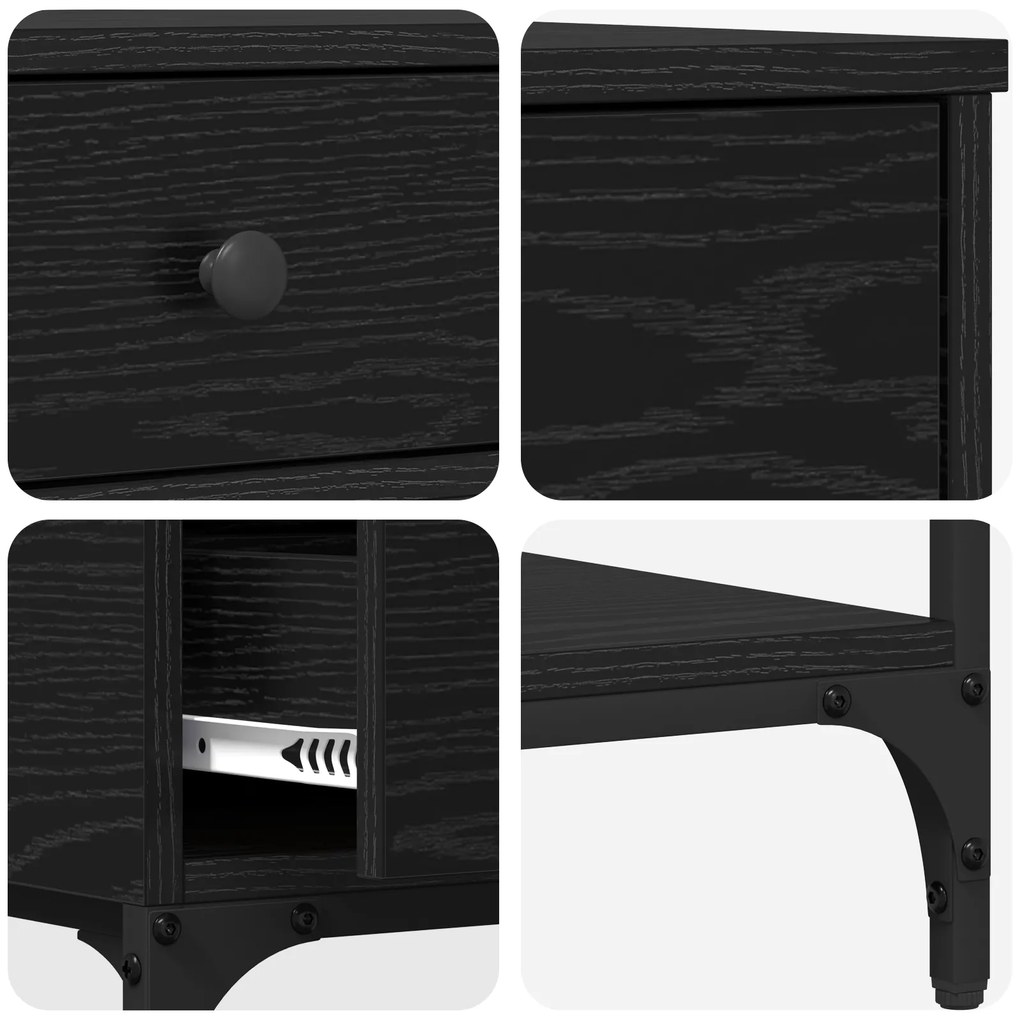Mesa de Console Carvalho Preto 75x34.5x75 cm Madeira Engenheirada