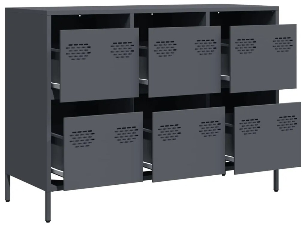 Aparador 101,5x39x73,5 cm aço laminado a frio antracite