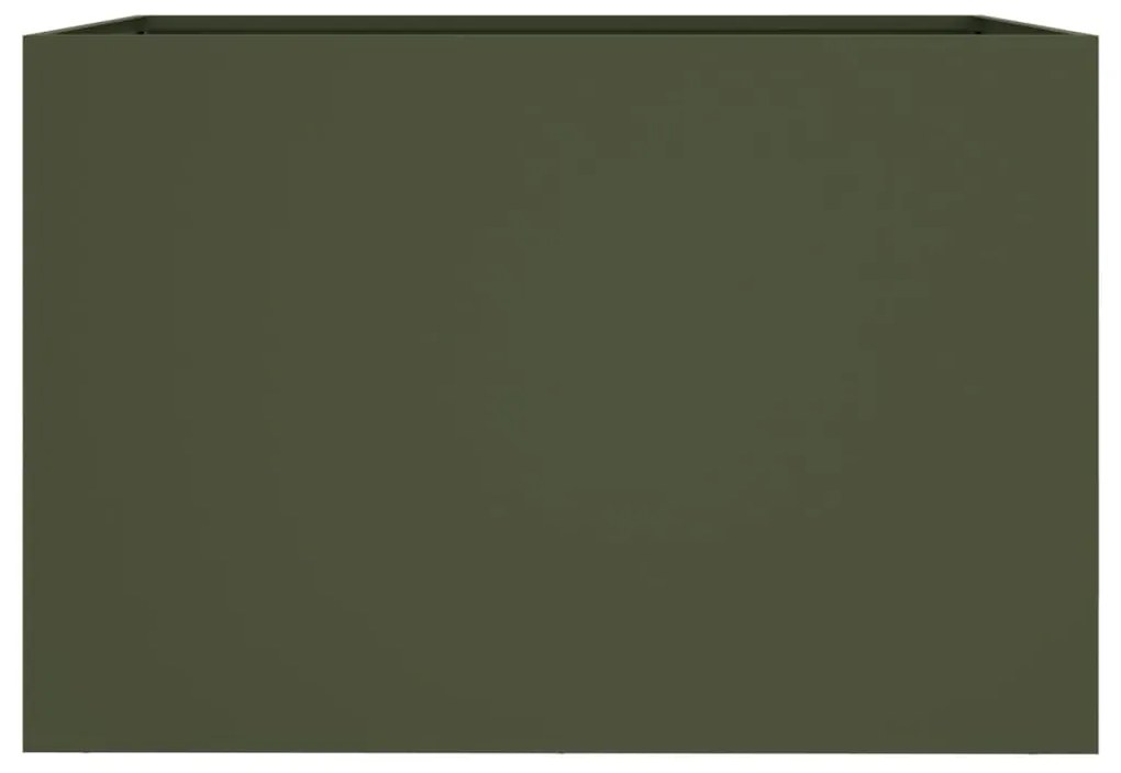 Vaso/floreira 62x47x46 cm aço verde azeitona