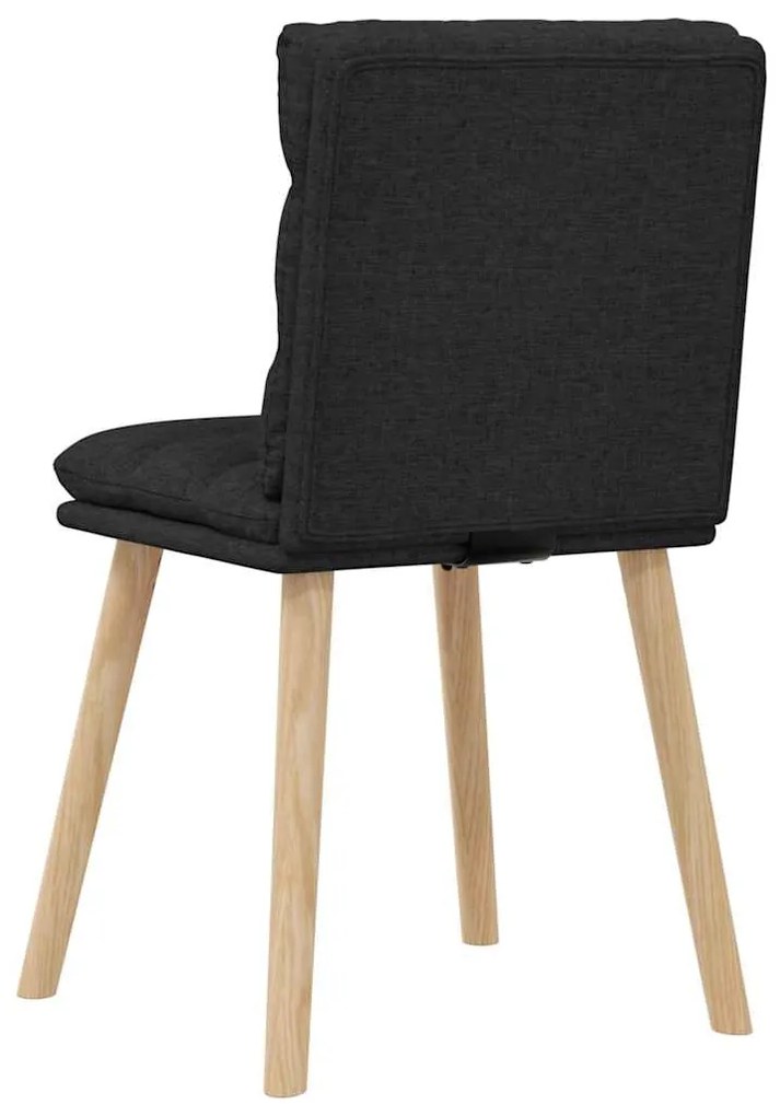 Cadeiras de jantar 4 pcs tecido preto