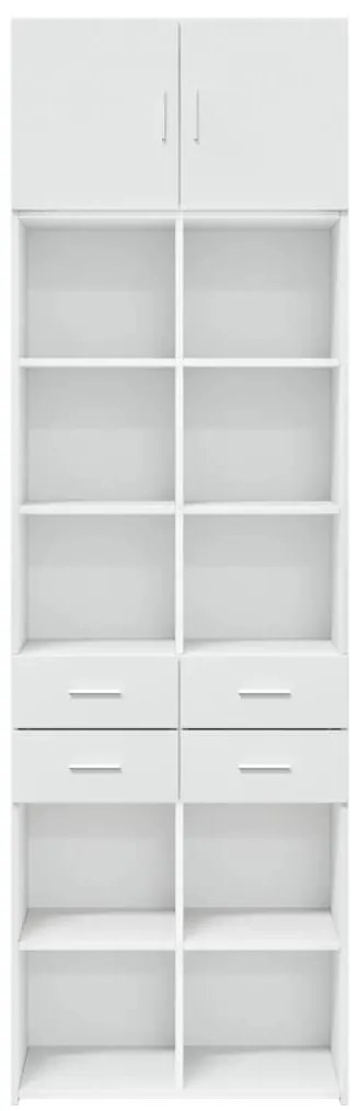Armário de arrumação 70x42,5x225 cm derivados de madeira branco