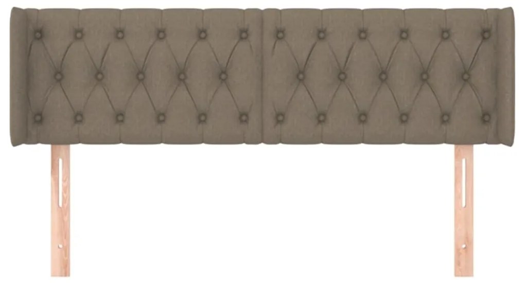 Cabeceira cama abas tecido 163x16x78/88 cm cinzento-acastanhado