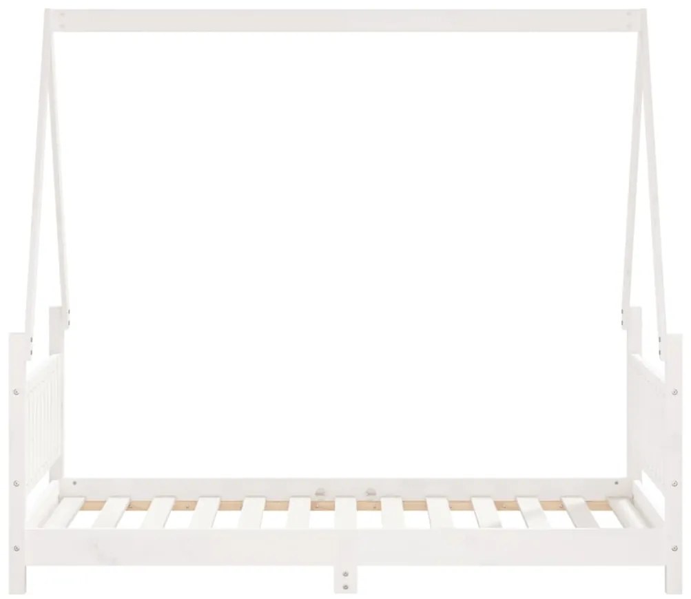 Estrutura de cama infantil 80x160 cm pinho maciço branco