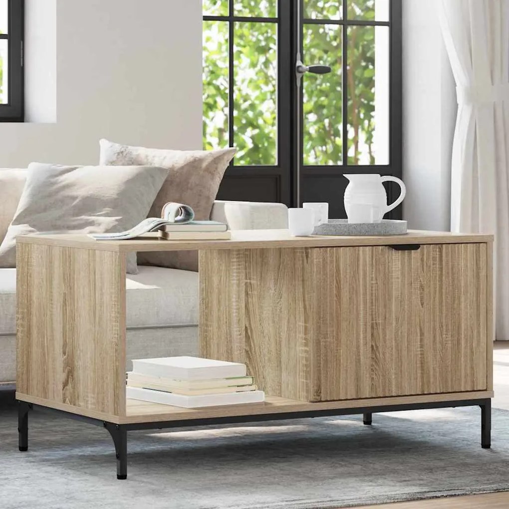 vidaXL Mesa de centro Carvalho sonoma 90 x 49 x 46 cm