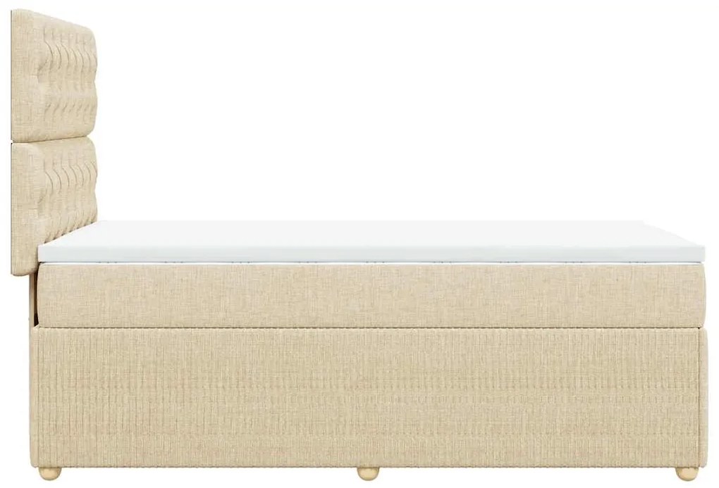 Cama com molas/colchão 100x200 cm tecido cor creme