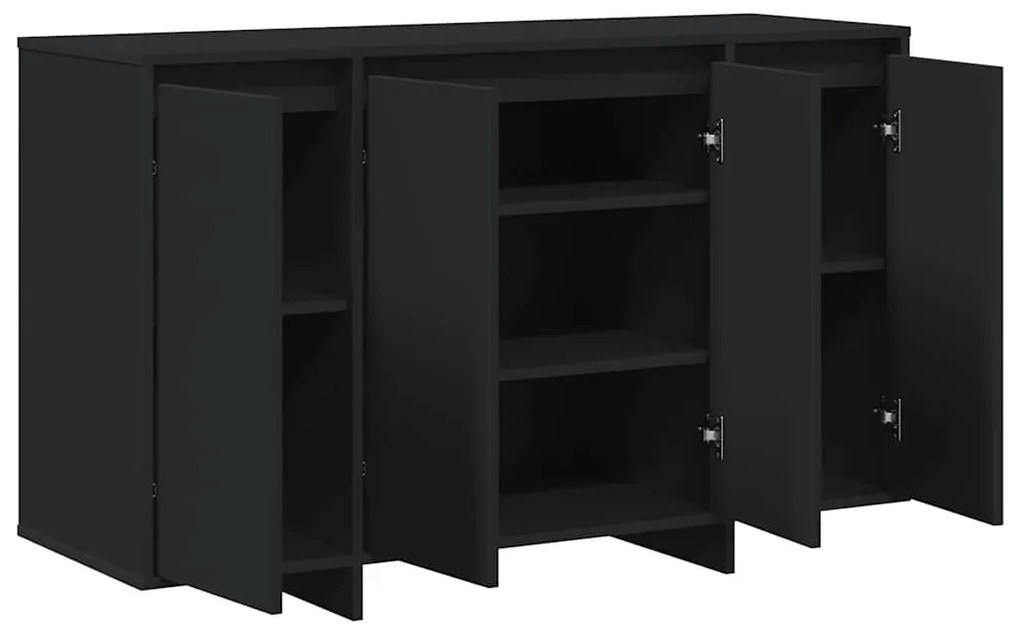 Aparador Preto Preto Madeira engenheirada 120 x 41 x 75 cm