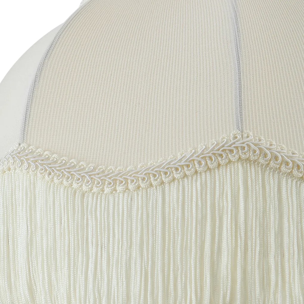 Abajur de tecido bege com interior branco 31,5/15/14 - Heritage