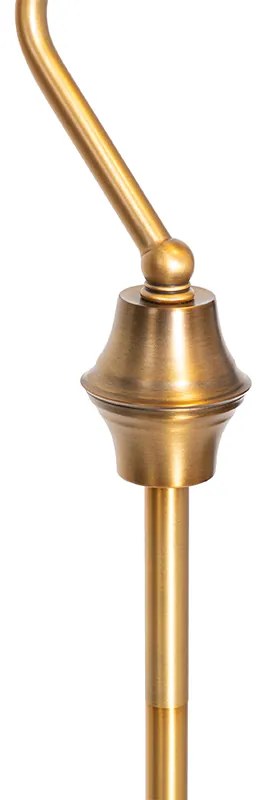 Candeeiro de pé clássico bronze com vidro verde - Banker