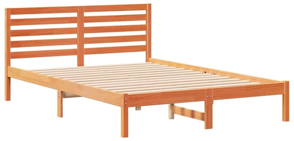 Estrutura da Cama com cabeceira Castanho-mel 140 x 210 cm