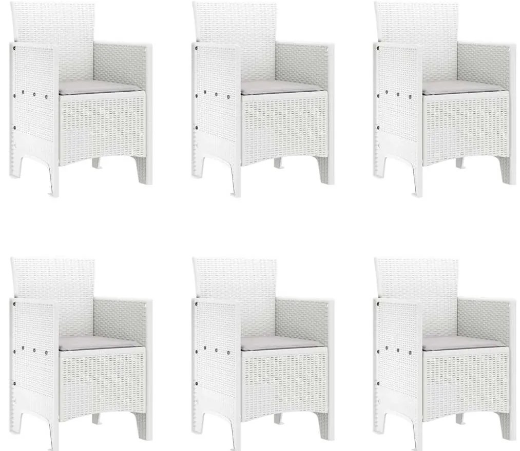 Conjunto de Jantar para Jardim 7 pcs Branco 200 x 100 x 73 cm