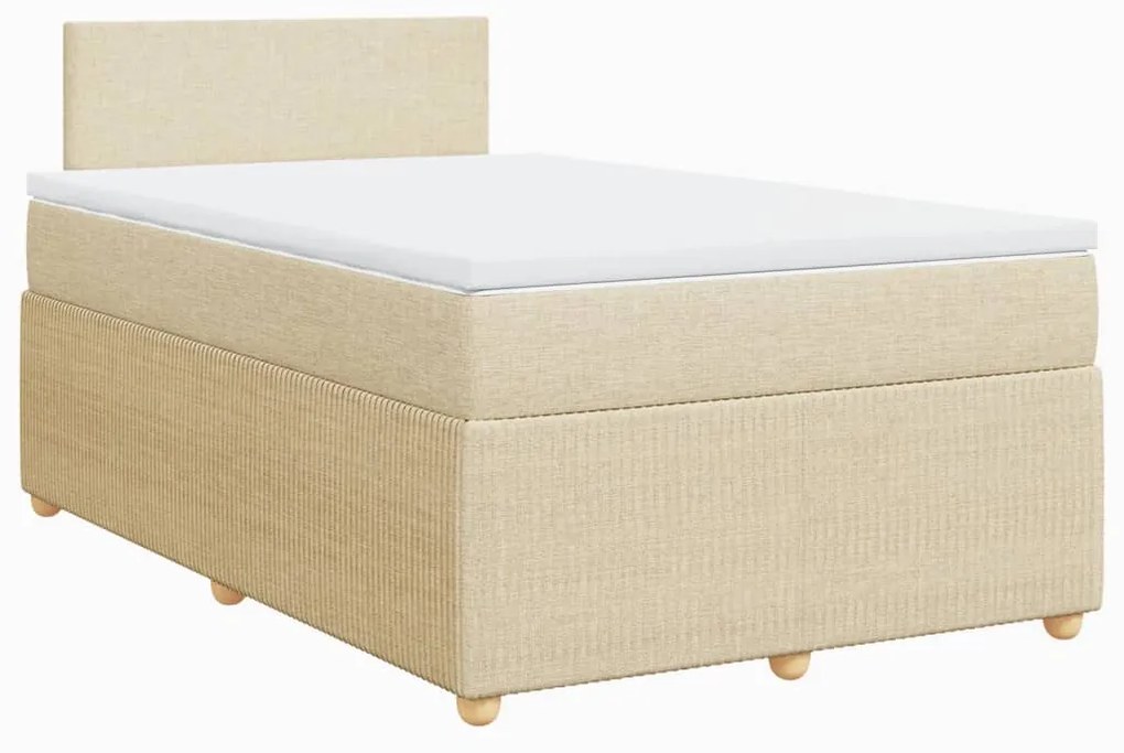 Cama boxspring com colchão 120x190 cm tecido cor creme