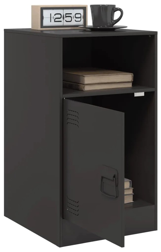 Mesas de cabeceira 2 pcs 34,5x39x62 cm aço preto