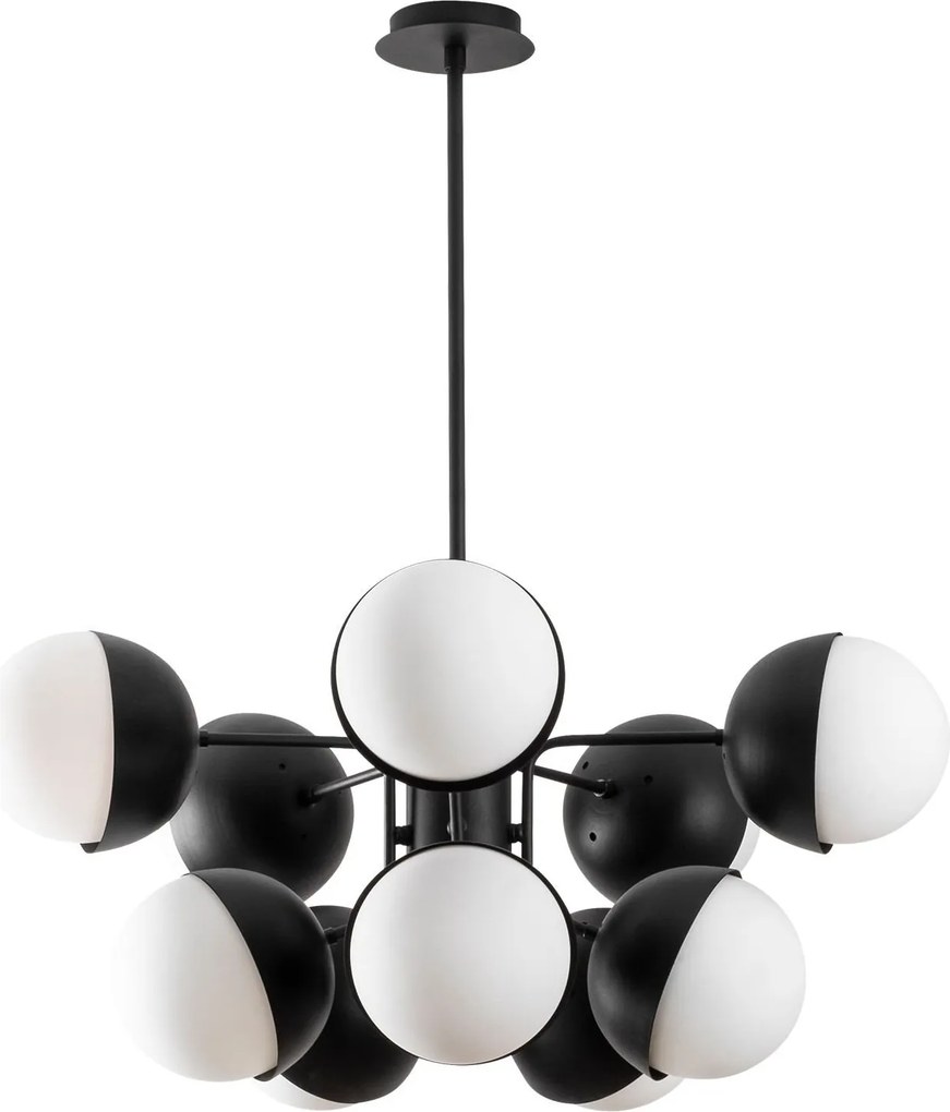 Candeeiro de Teto Karsor – Branco/Preto – 68 x 68 cm