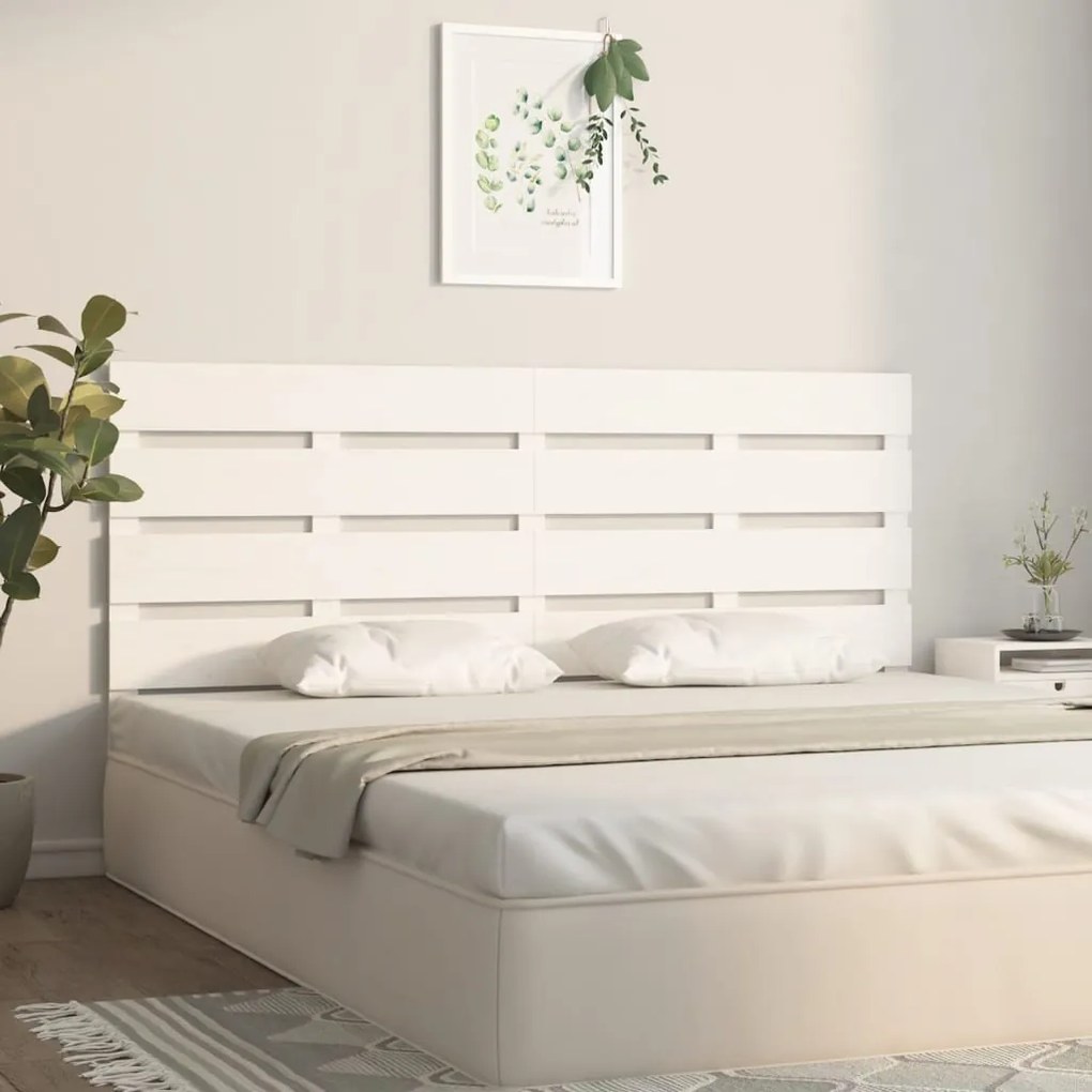 Cabeceira de cama 150x3x80 cm pinho maciço branco