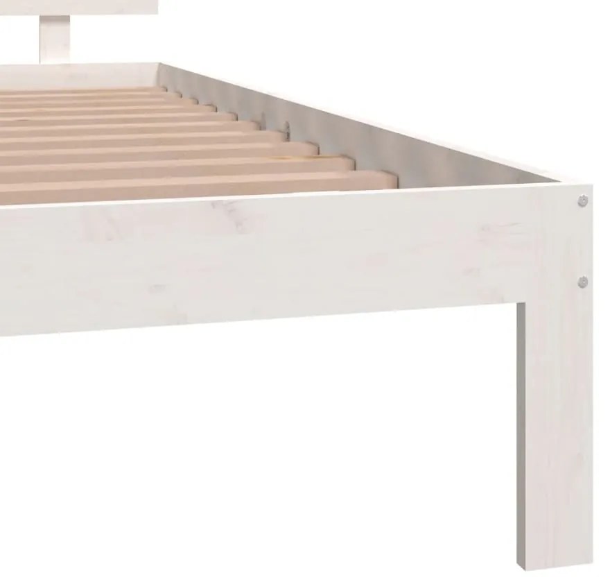 Estrutura cama pequena casal 120x190 cm pinho maciço branco