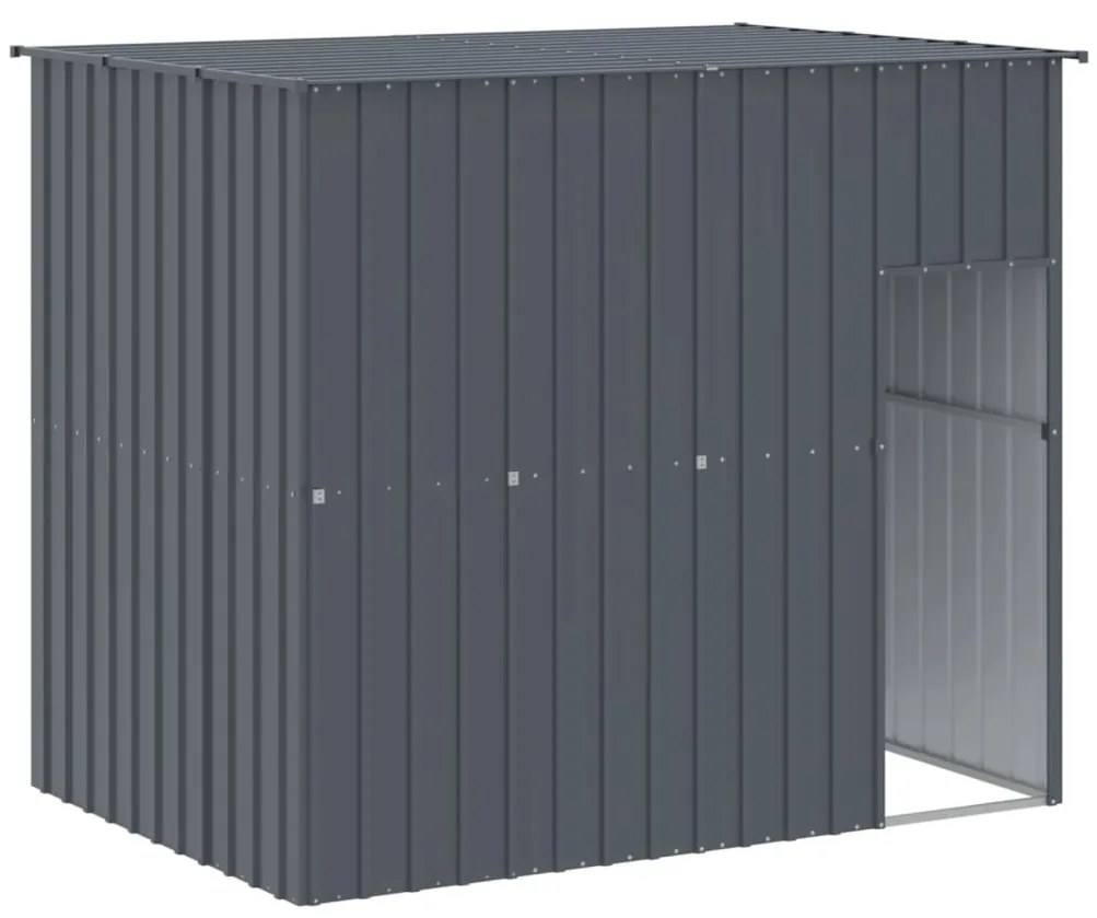 Casota p/ cães c/ parque 214x865x181 cm aço galvaniz. antracite