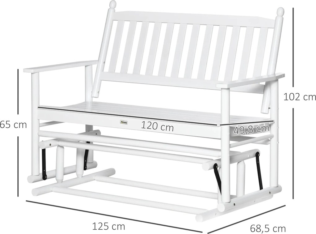 Banco Baloiço de Jardim de 2 Lugares – Balancelle Blanche – Branco – 1