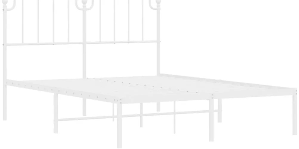 Estrutura de cama com cabeceira 140x190 cm metal branco