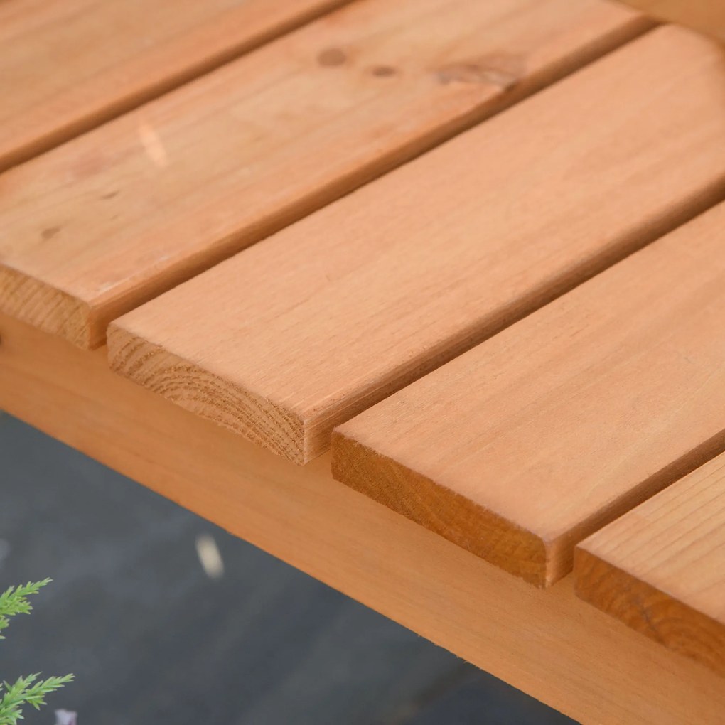 Outsunny Banco de Jardim de 3 Lugares Banco de Ripas de Madeira com Encosto Apoio para os Braços Terraço Varanda Exterior Carga 320kg 140x50x85cm Natural