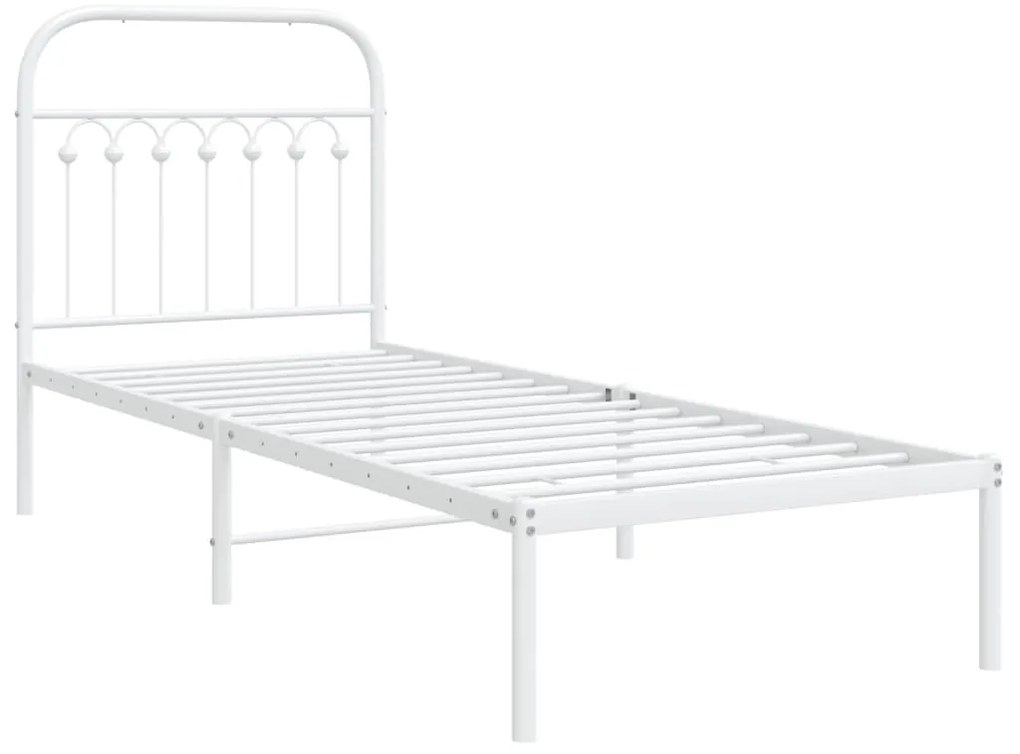 Estrutura de cama sem colchão com cabeceira 75x190 cm branco