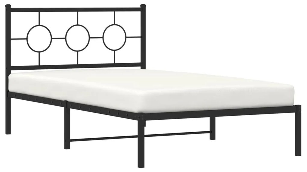 Estrutura de cama com cabeceira 107x203 cm metal preto