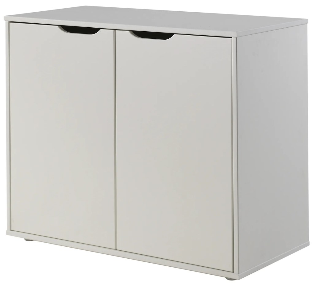 Cama alta de Criança PINO 90 x 200 cm + estrado + escada + armário com 2 portas + sofá-cama Branca