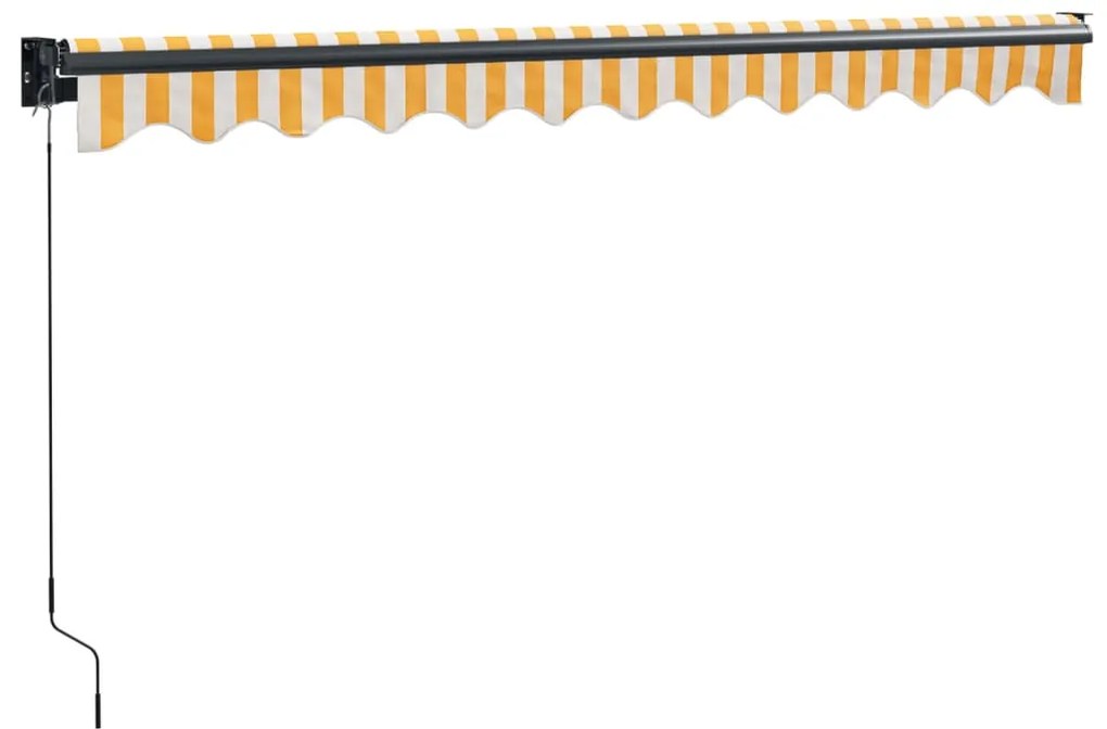 Toldo retrátil 3x2,5 m tecido e alumínio amarelo e branco