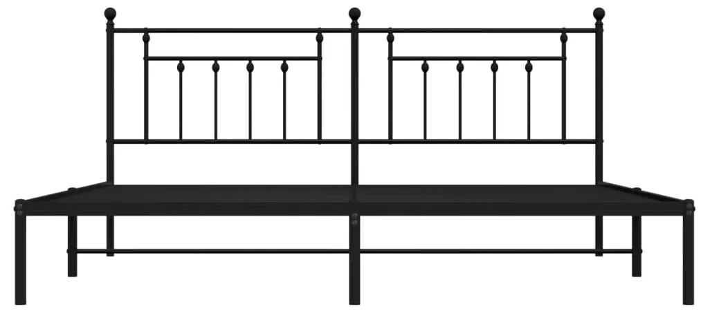 Estrutura de cama com cabeceira 200x200 cm metal preto