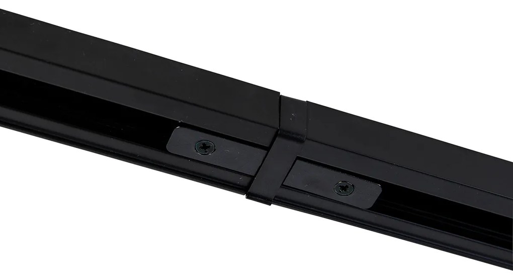 Sistema de iluminação de trilho moderno com 4 focos preto 1-fase - Iconic Yade