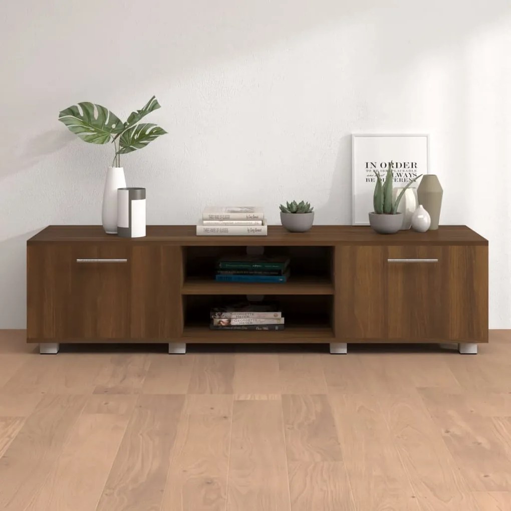 vidaXL Móvel para TV 140x40x35 cm derivados madeira carvalho castanho