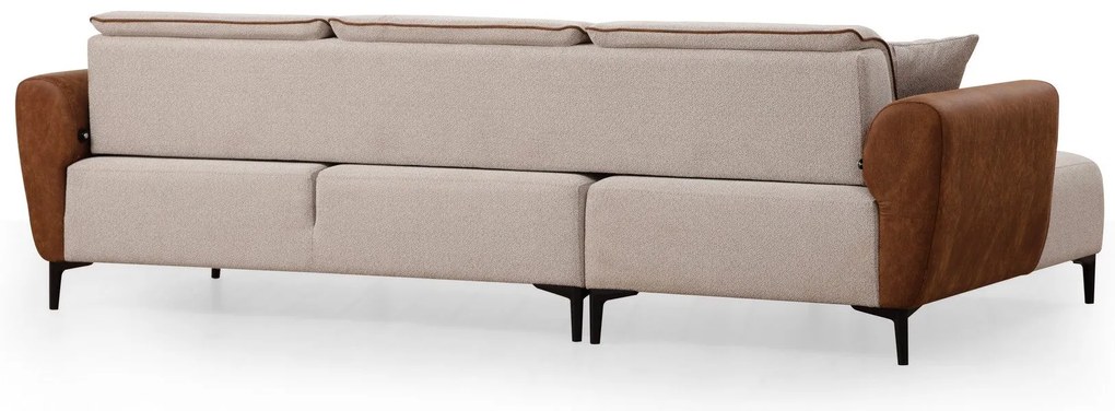 Sofá-Cama de Canto Aren – Bege e Canela – 150 x 260 cm
