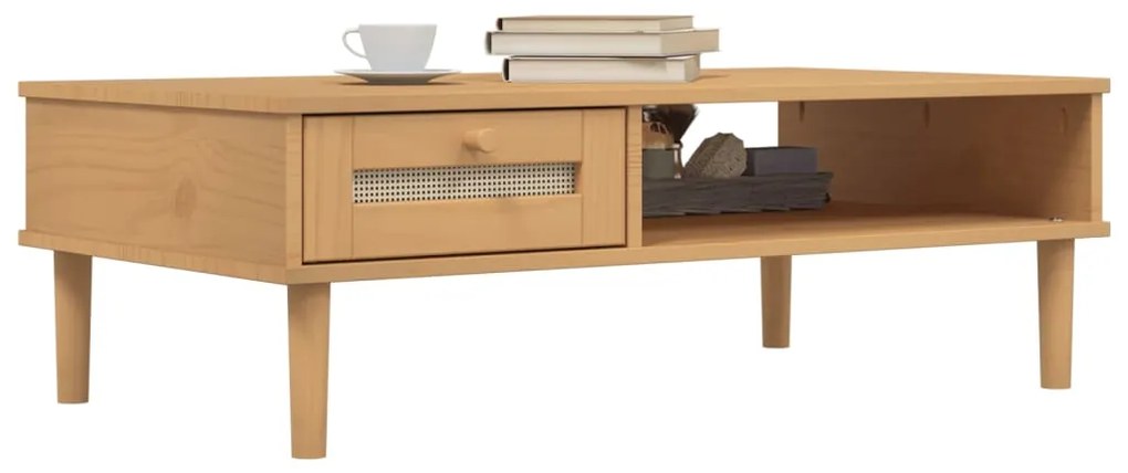 Mesa de centro SENJA 100x55x33 cm pinho maciço castanho
