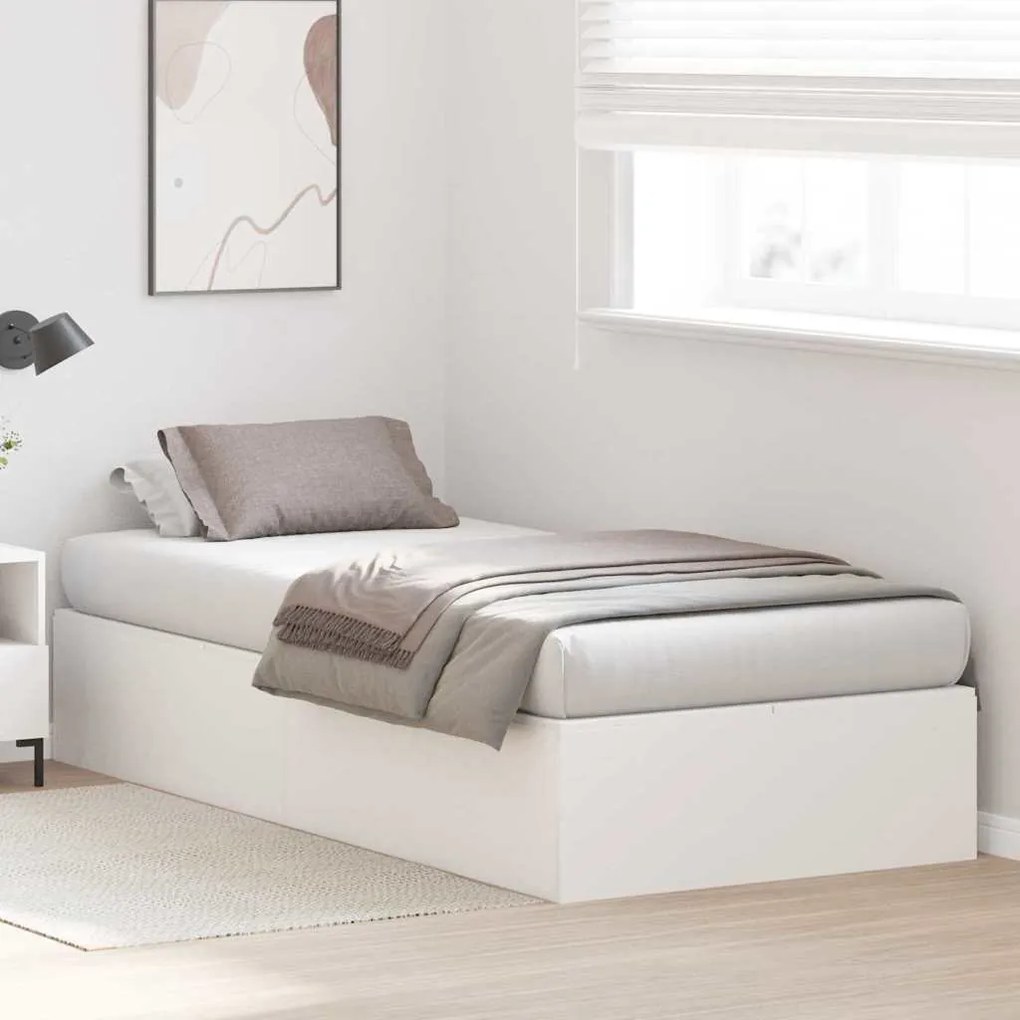Cama de Armazenamento Branca 90x190 cm